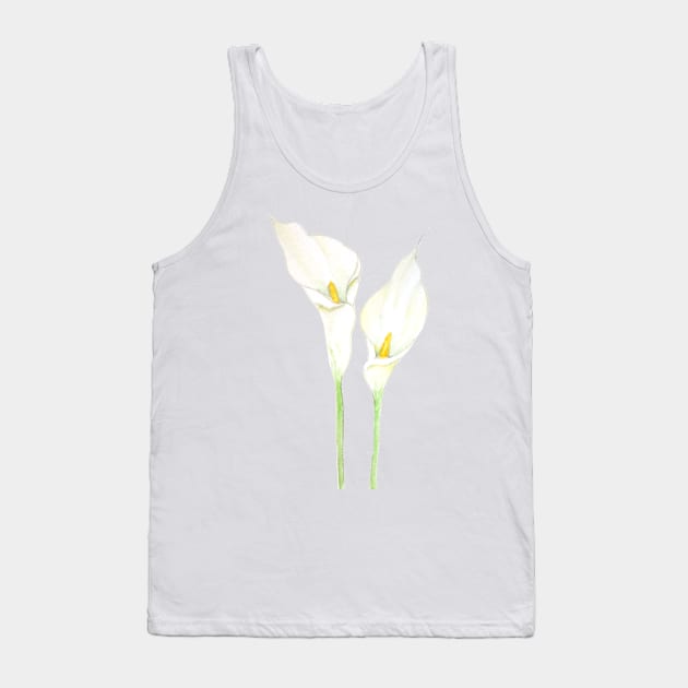 2 white calla lily watercolor Tank Top by colorandcolor